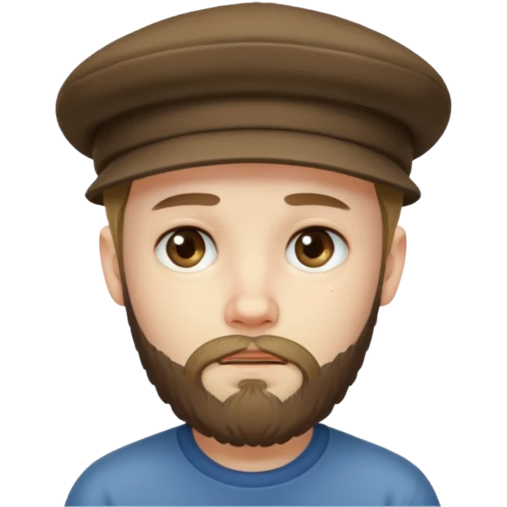 sad young boy with hats with bearded emoji