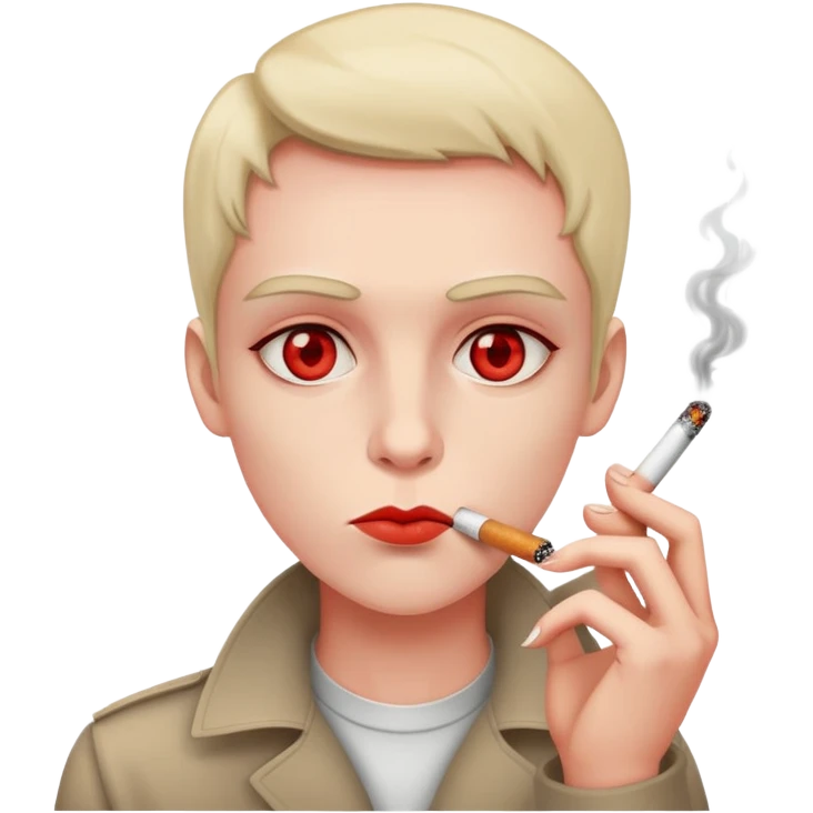 Yeux rouges qui a trop fumer  emoji