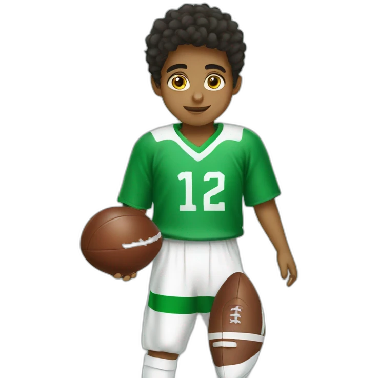 Saudi boy play football emoji