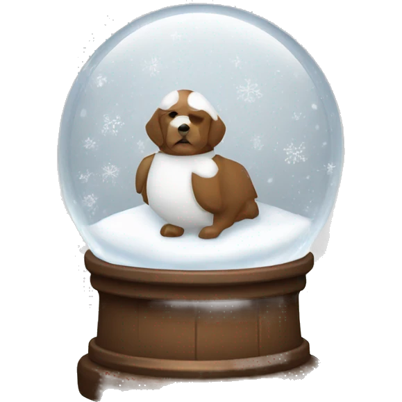 White and brown snowy snow globe emoji