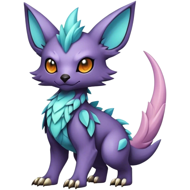 cool colorful dark pastel edgy fantasy animal hybrid Fakemon full body emoji