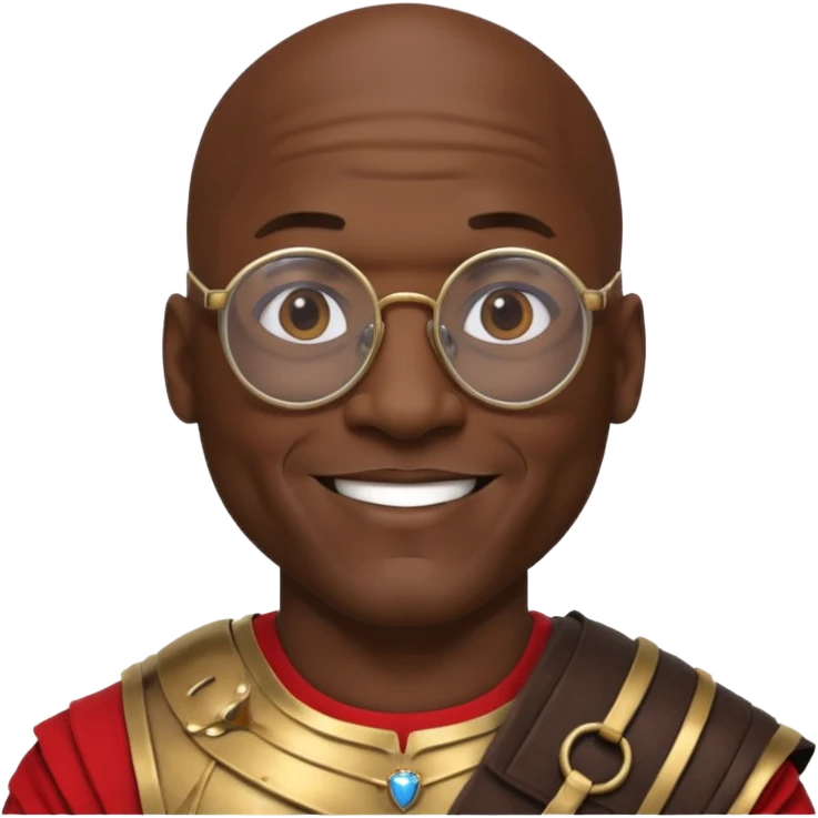 Michael Jordan, wearing gladiator cloth, big round glassed emoji