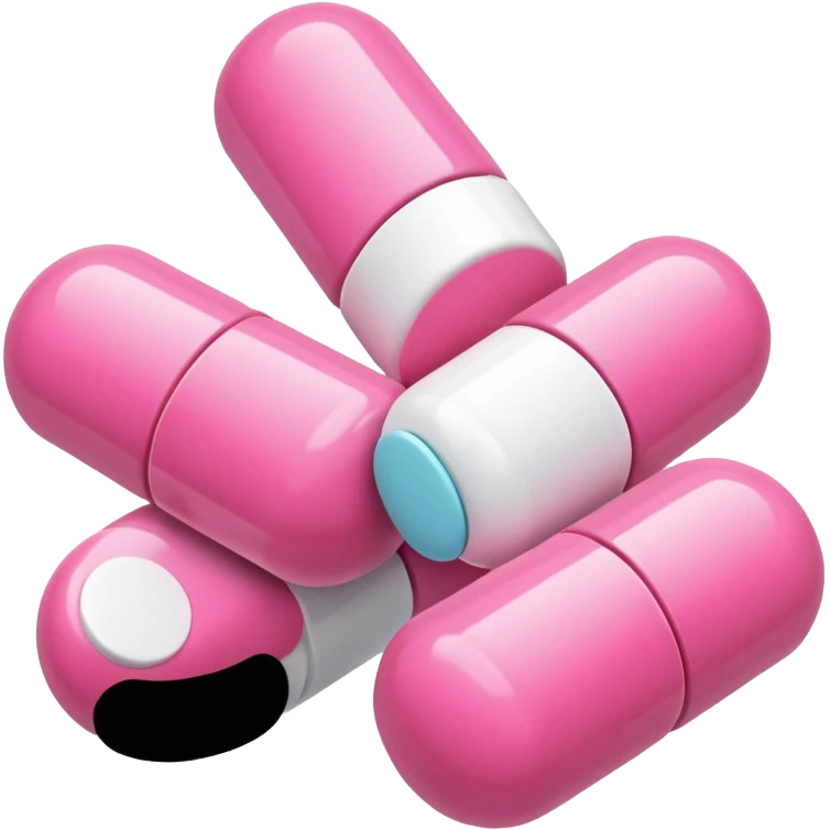 pink and white medication emoji