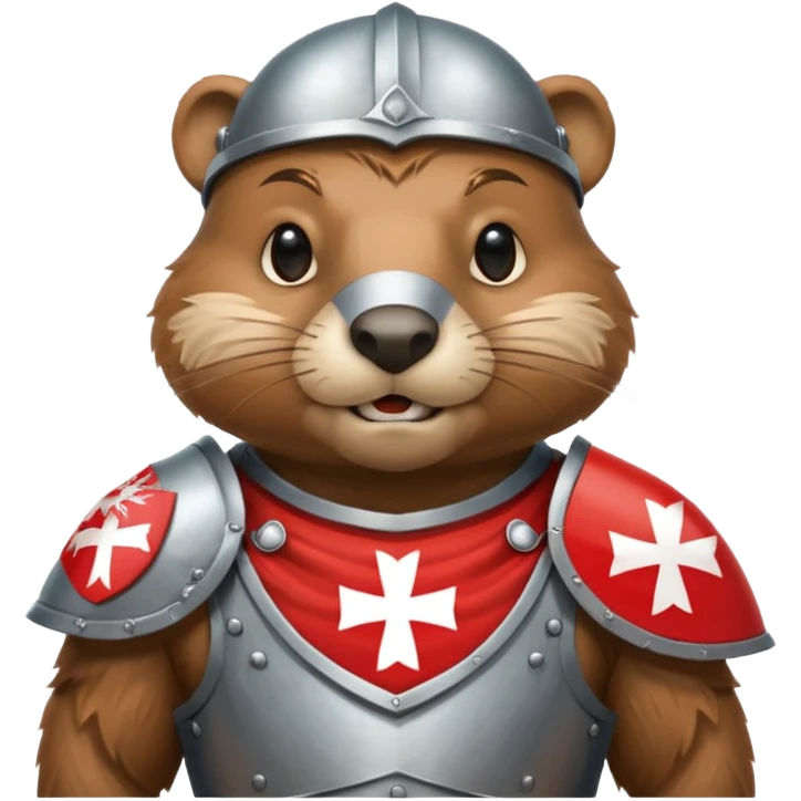 polish husaria miliatry unit but its a beaver, make him with a face like is the best fighter of all times with polish flag logo, not the whole body only the tors emoji