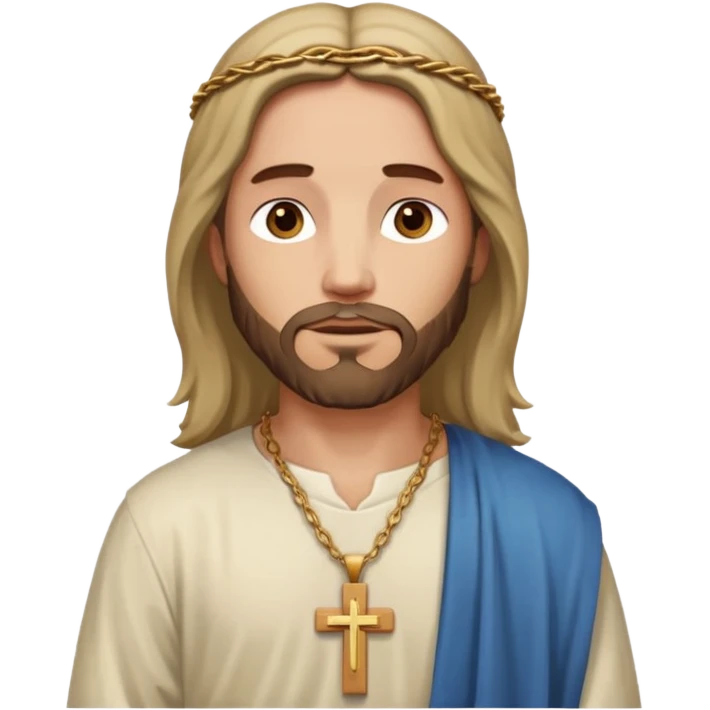 Jesus avec un collier avec une croix emoji