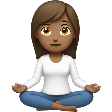 Girl with brown hair meditating  emoji