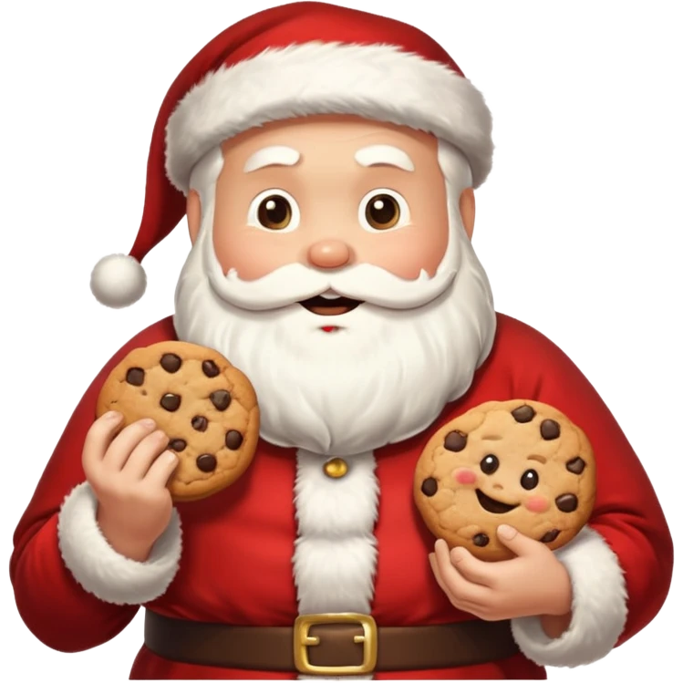 Santa stealing cookies emoji