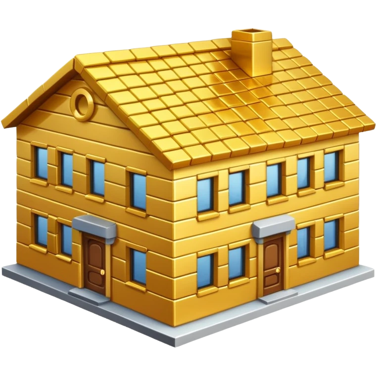 A gold brick house emoji