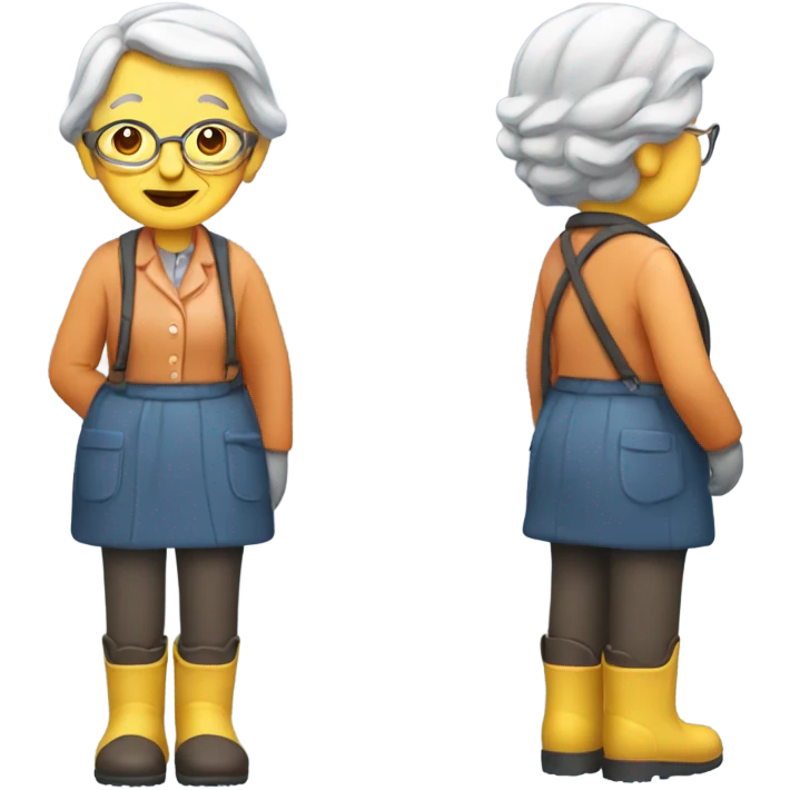 Old lady with rubber boots  emoji