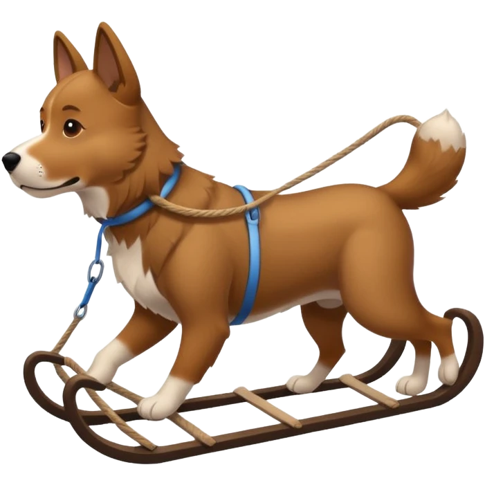 dog carrying sled emoji
