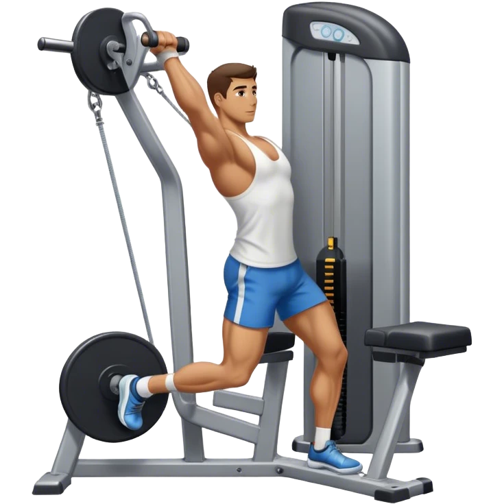 side-view man cable-machine tricep-pushdown emoji