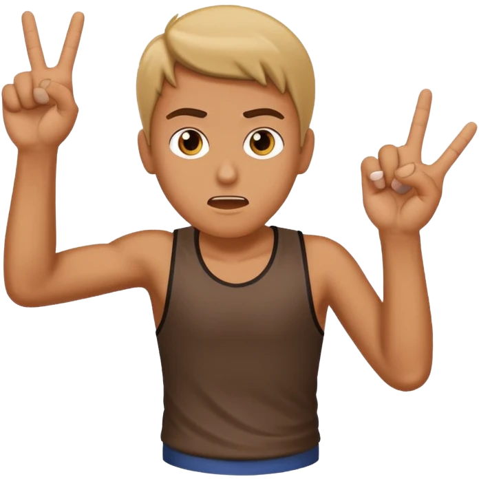 Running away throwing up deuces emoji