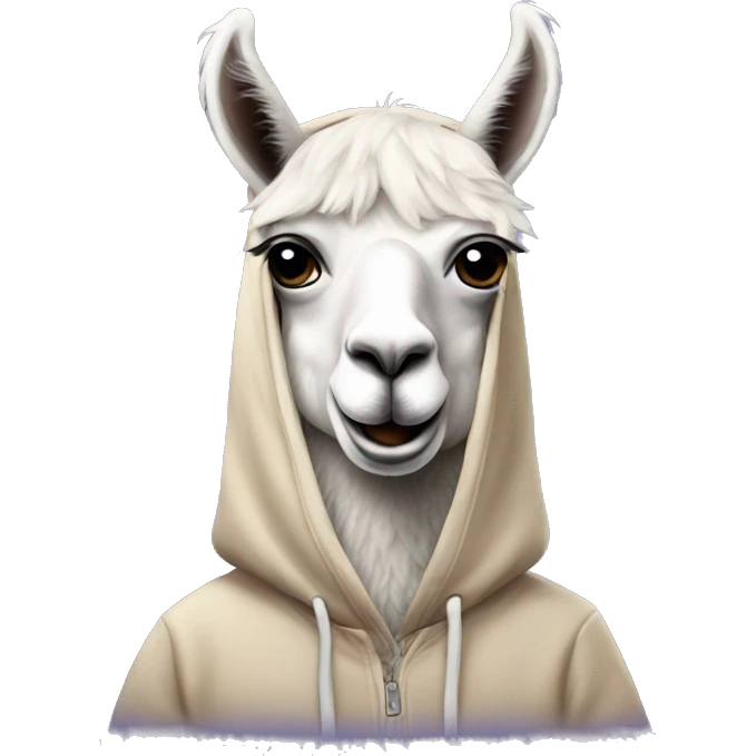 llama wearing hoodie emoji