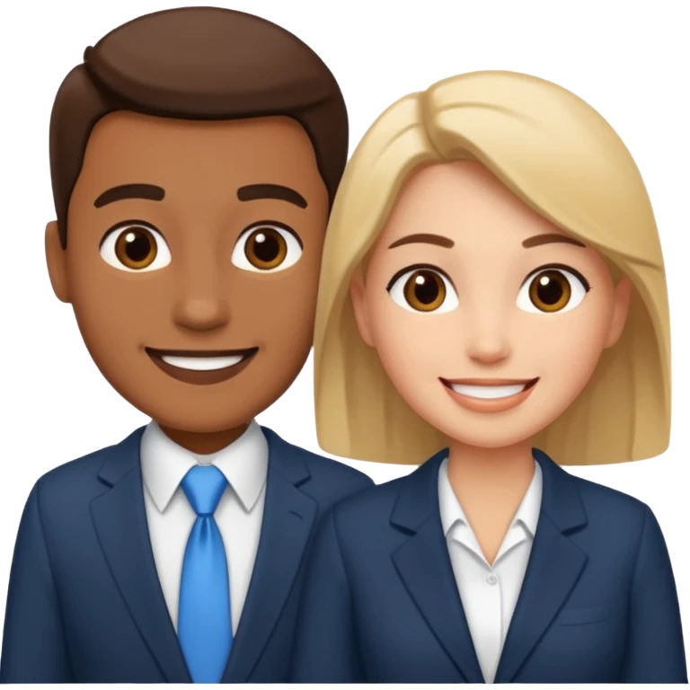 2 business people talking  emoji