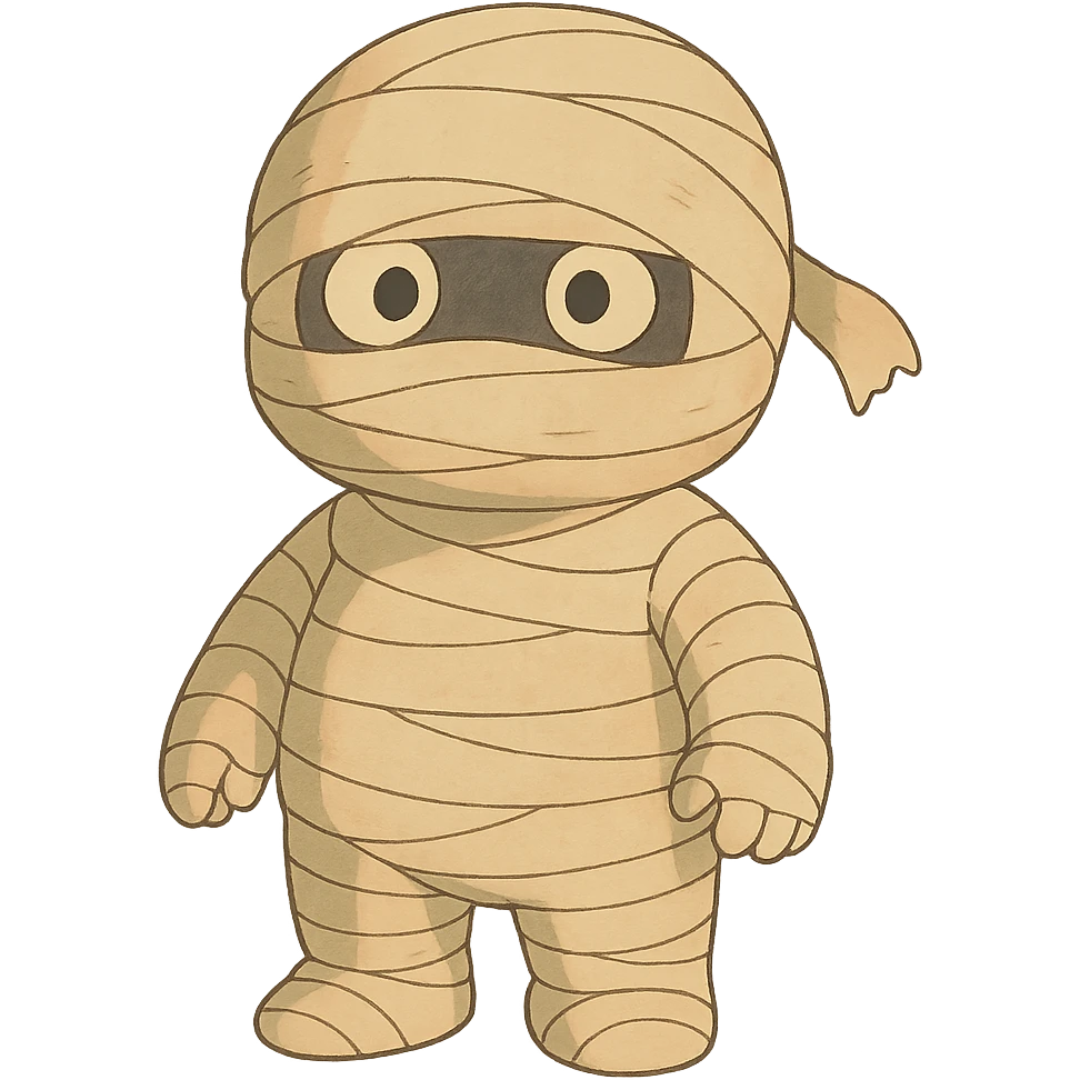 mummy character with soft colors emoji