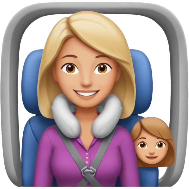 woman using travel pillow in plane emoji