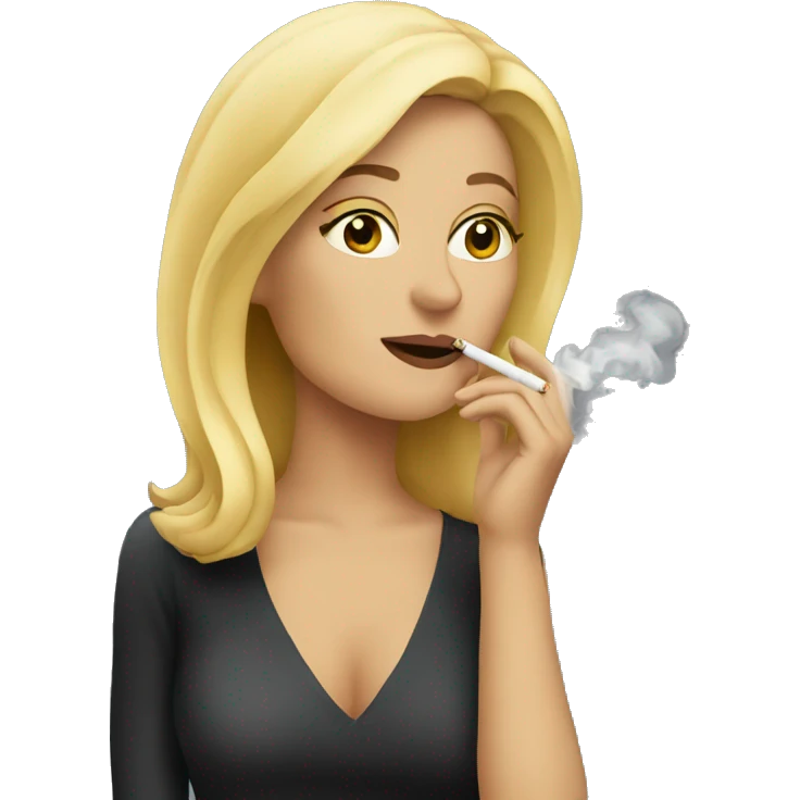 blonde woman smoking a cigarette   emoji