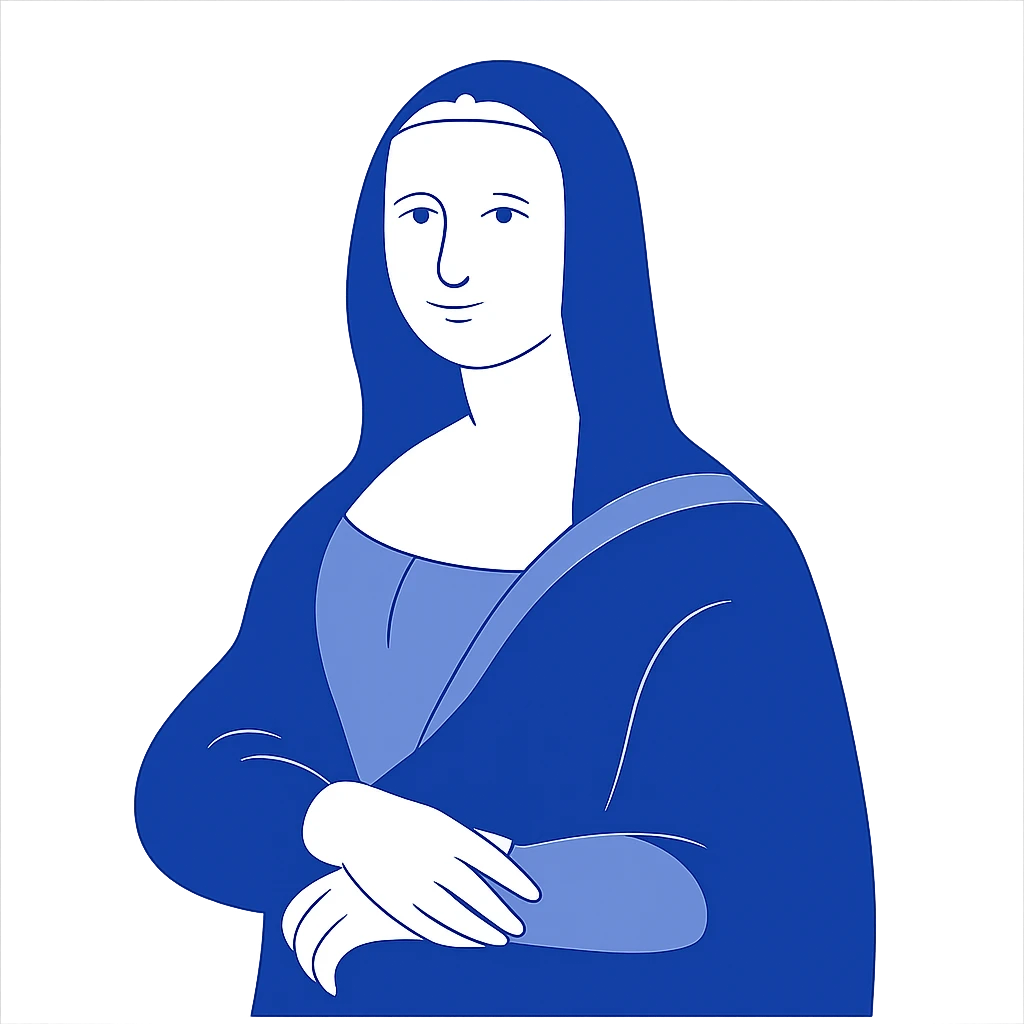 Mona Lisa with a modern twist emoji