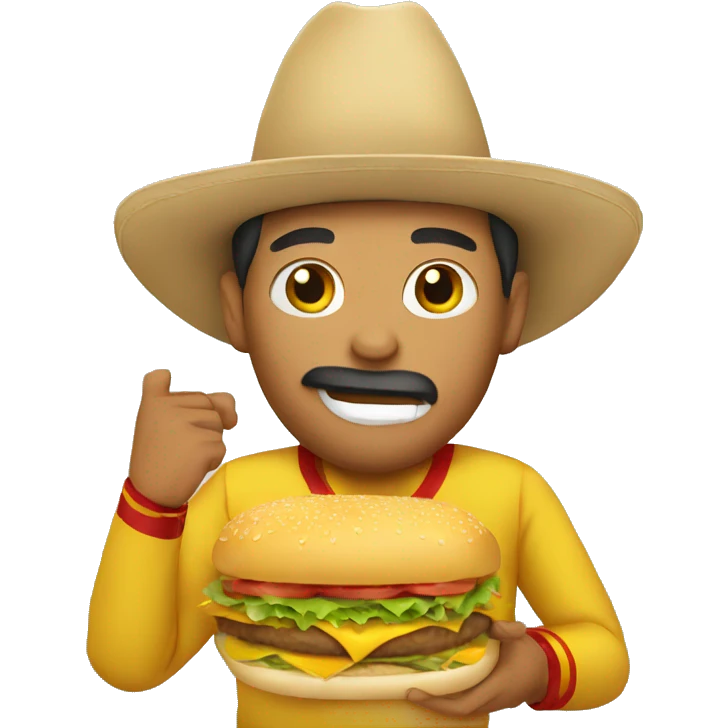 Mexican eating a cheeseburger  emoji