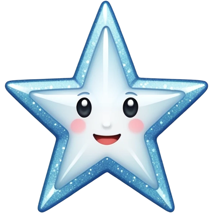 white glory star glitter emoji