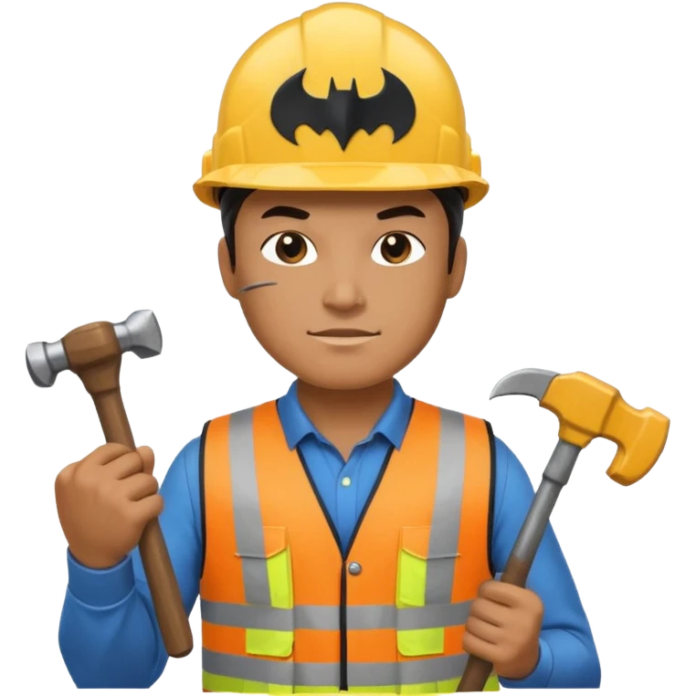 Batman as a construction worker emoji