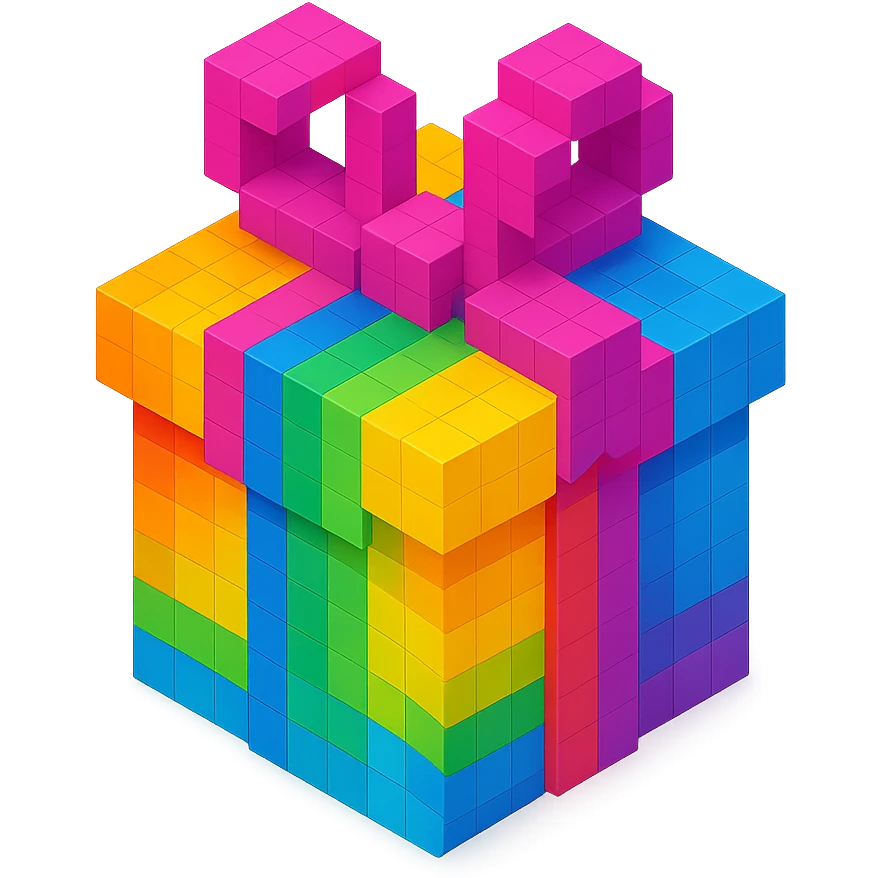 Rainbow gift emoji