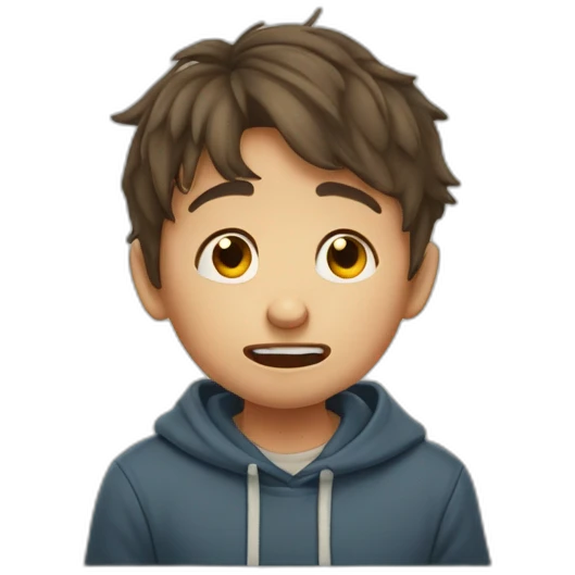 Caricatura de niño llorando de emoción  emoji