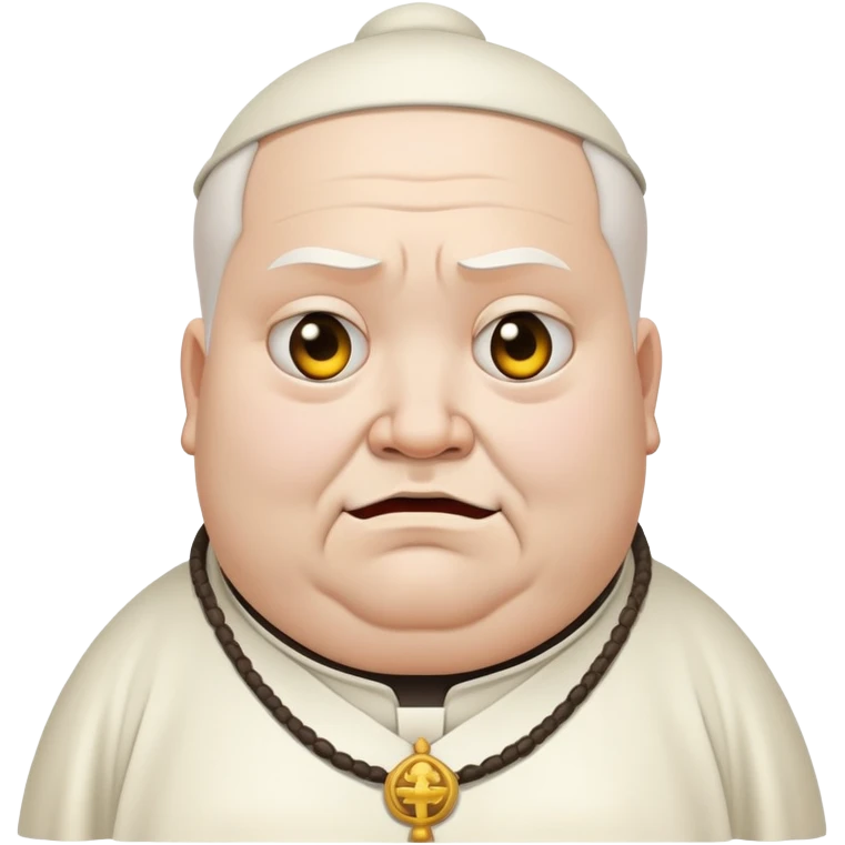 fat temple priest with a scary look and a closed, troubled smile emoji