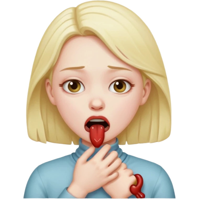 Girl choking herself  emoji