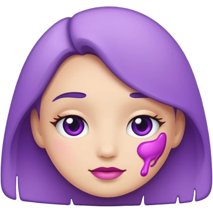Paint blush with purple paint emoji