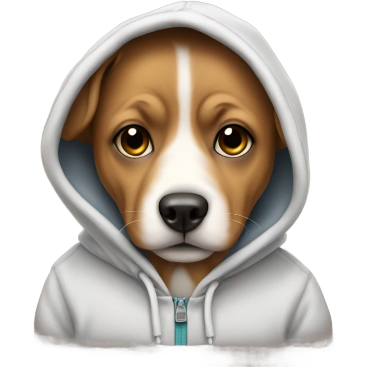 Cute dog wearing a hoodie emoji