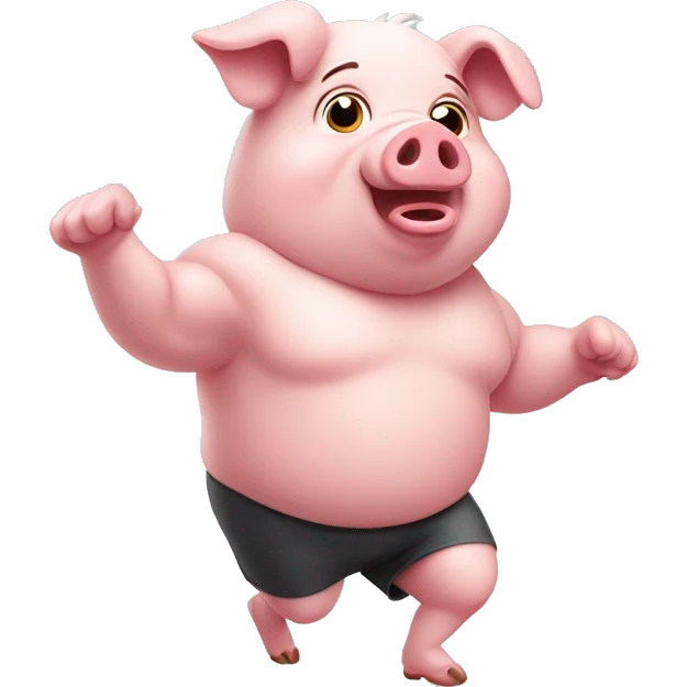 A little pig doing exercise emoji
