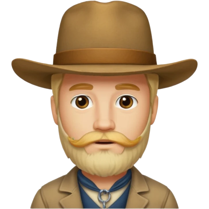 A blonde western man from America 1899 wild west with a hat and beard emoji