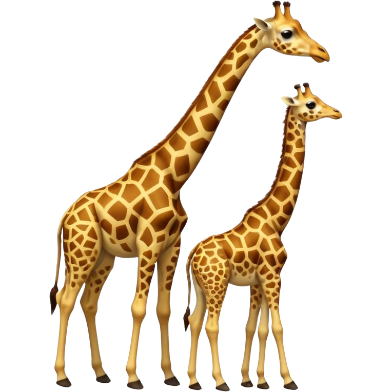 High resolution giraffe with its baby emoji