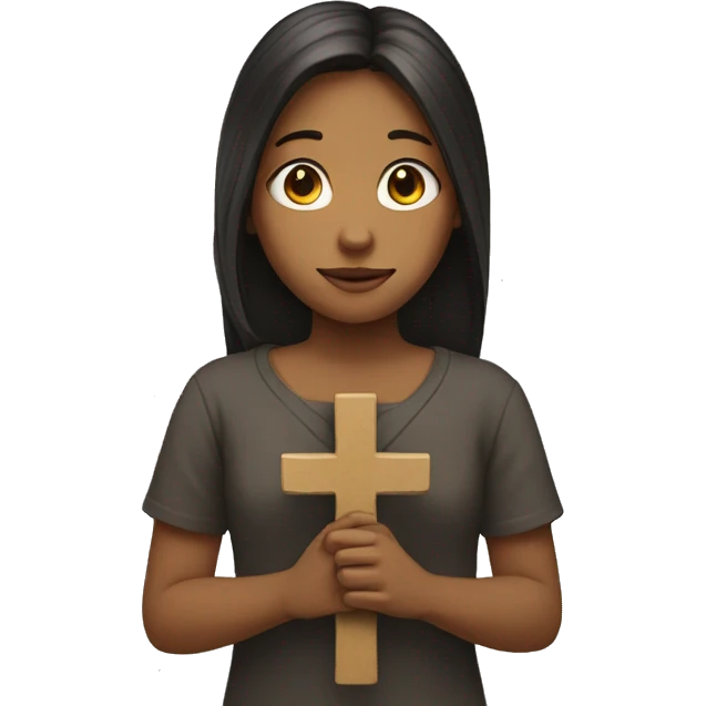 the girl holding up a cross emoji