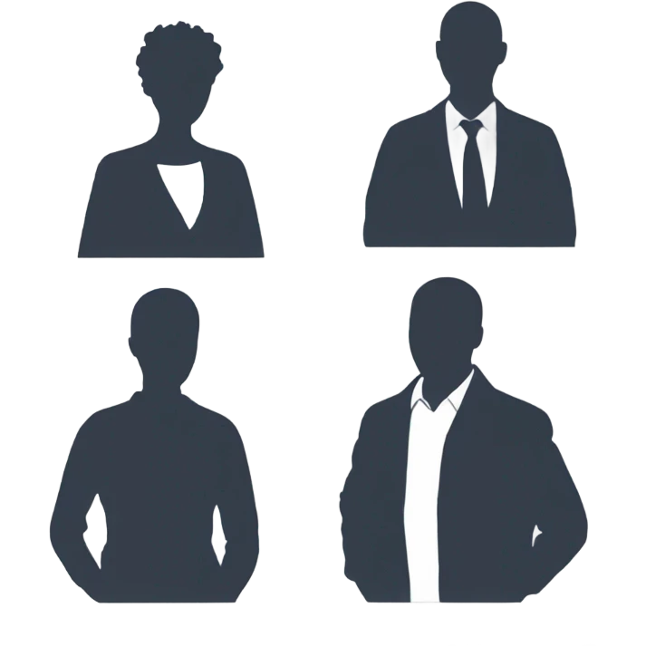 silhouette of 5 people from the waist up emoji