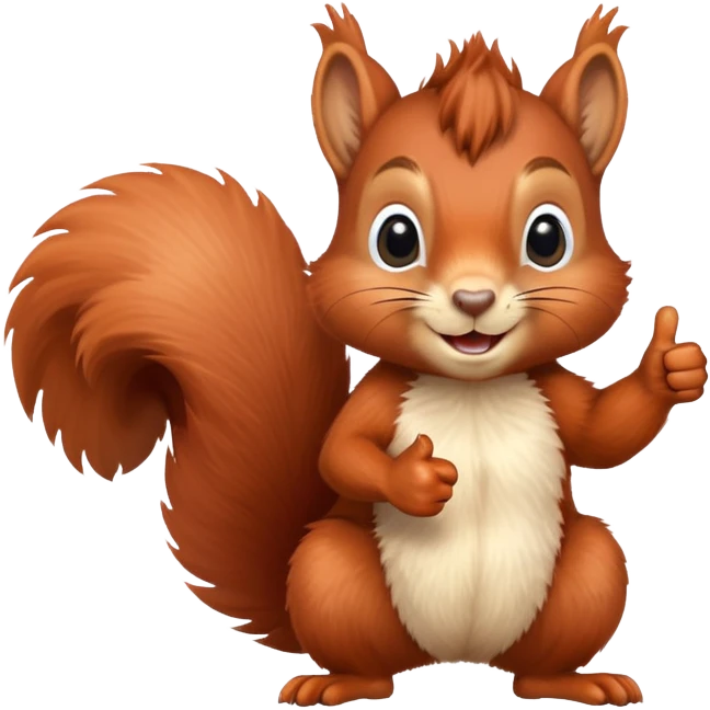 Realistic red squirrelthumbs up  emoji