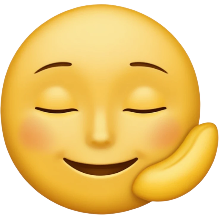 yellow emoji face with a laid-back smirk, eyes half-closed, chill expression emoji