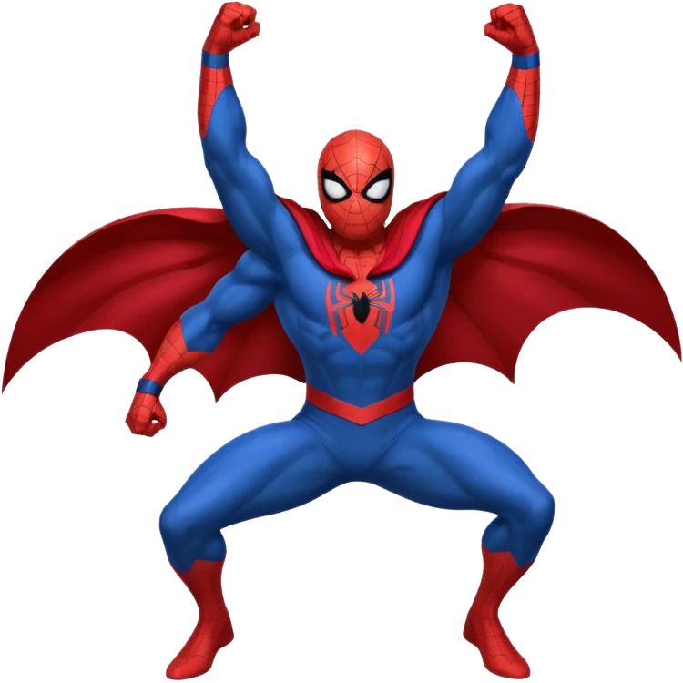 Spider-Man on Batman’s shoulders emoji