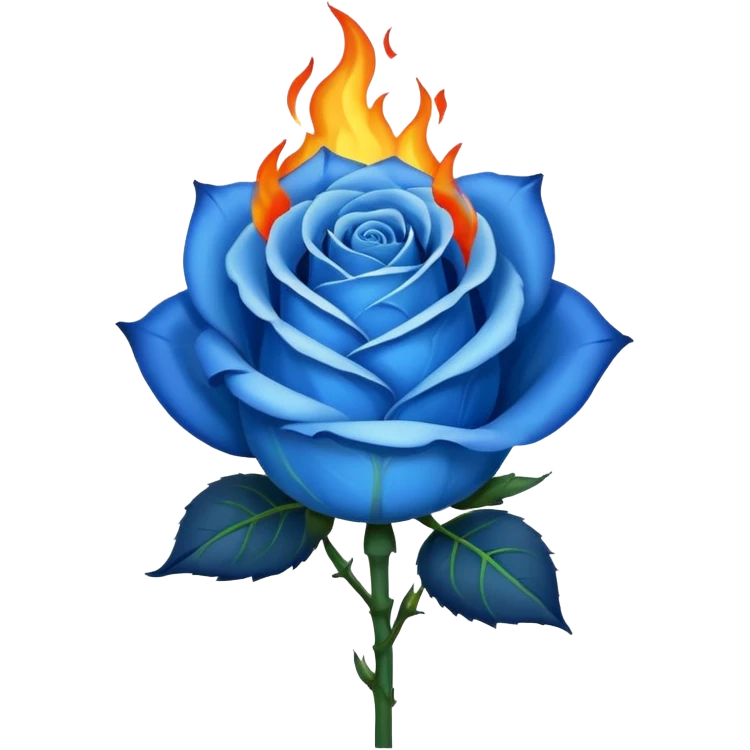 Blue rose in flame emoji