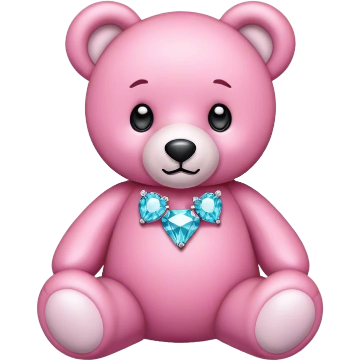 Pink teddy bear in diamonds. emoji