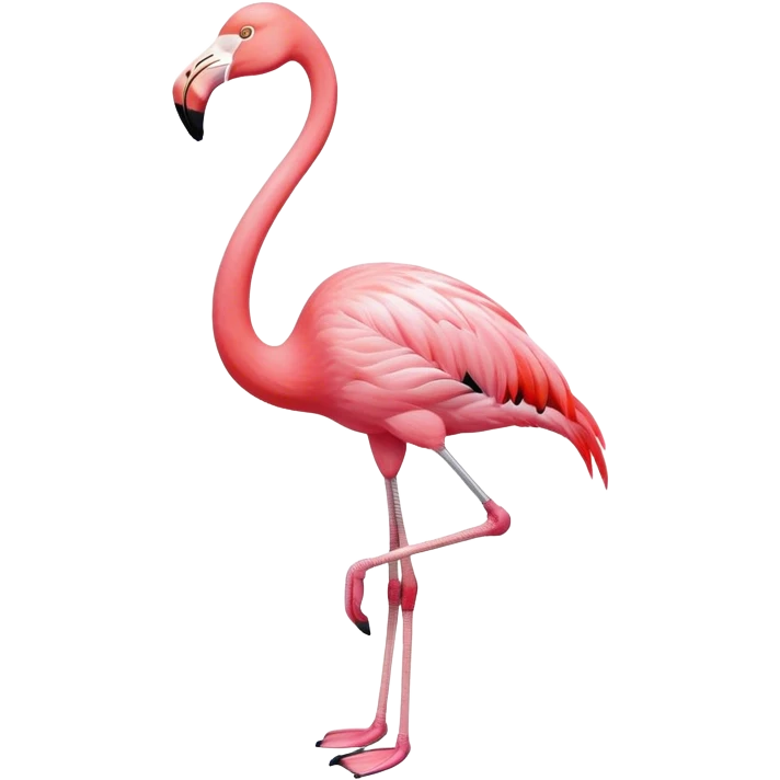 Pink flamingo with one leg up emoji