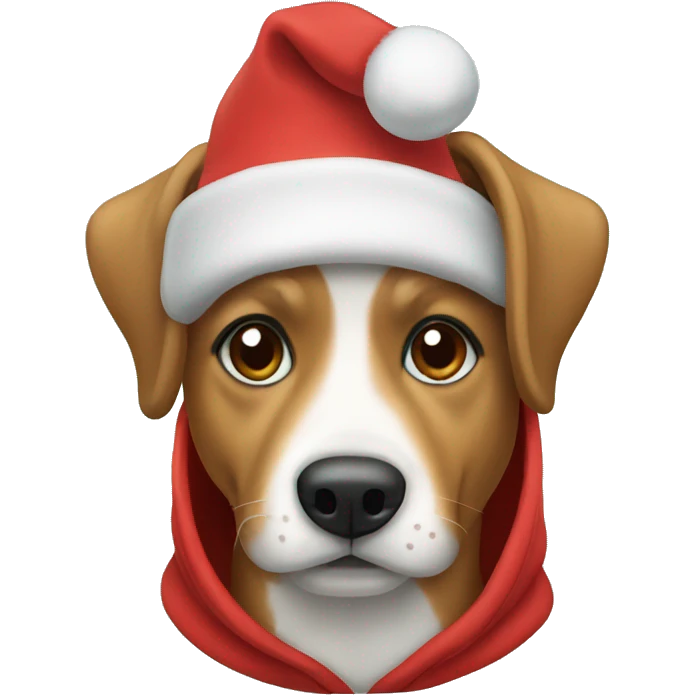 Dog wearing a Christmas hoodie  emoji