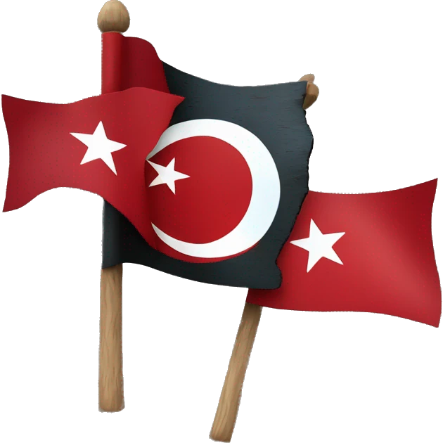 turkish flag but backgounrd black moon red and star is bark blue emoji