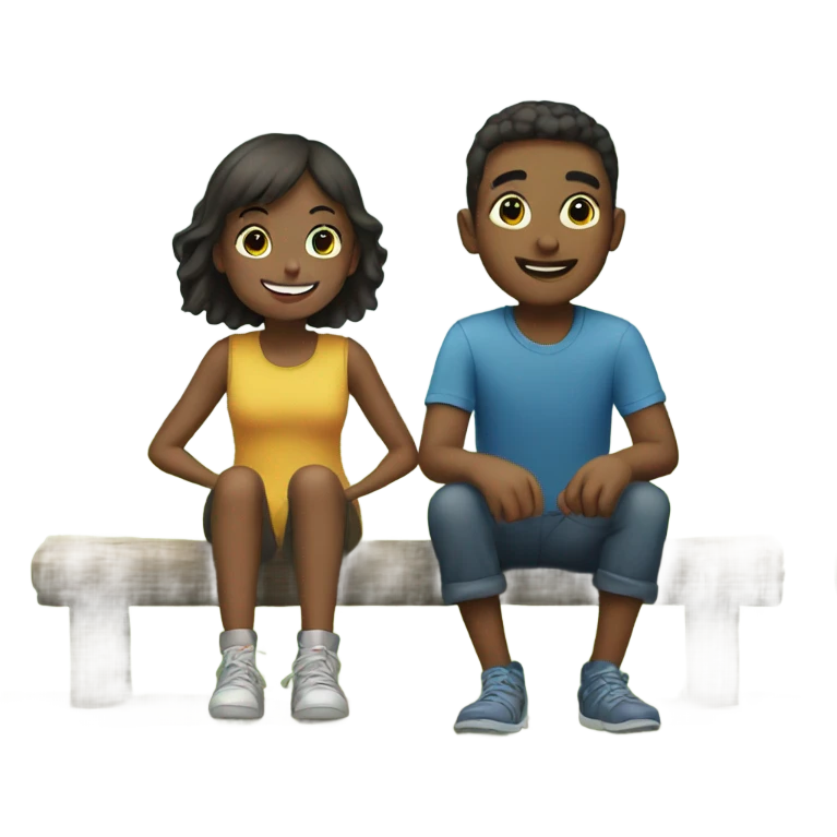 girl and boy enjoying outdoors emoji