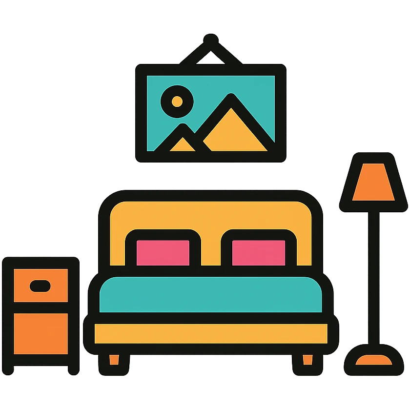 a minimalist bedroom emoji
