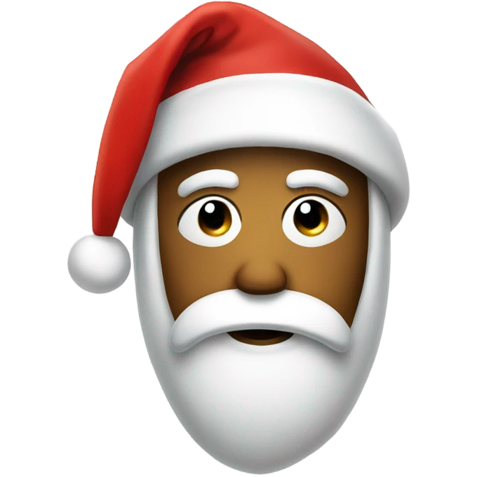 Santa hat on a sad face  emoji