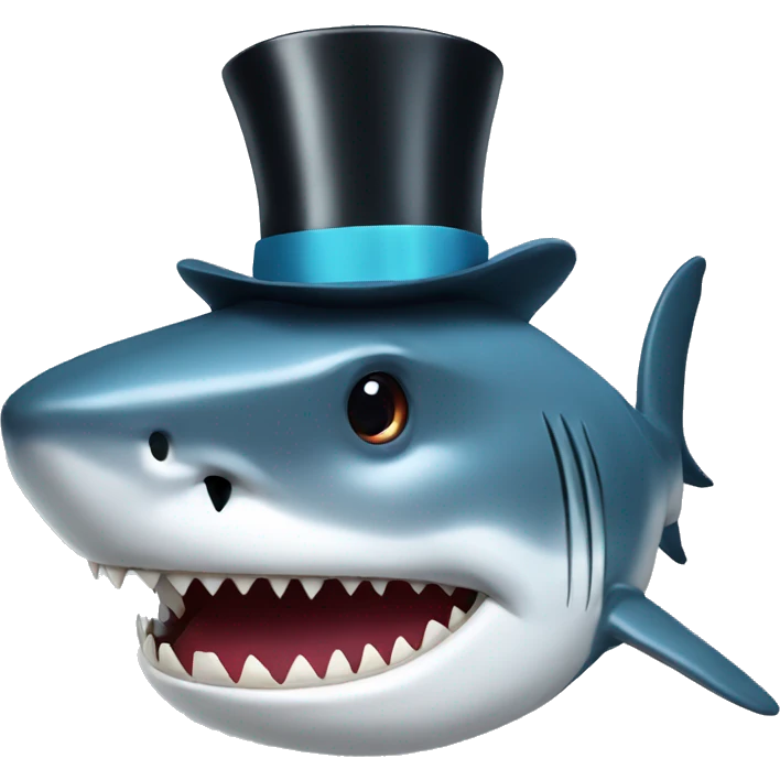 Shark with top hat emoji
