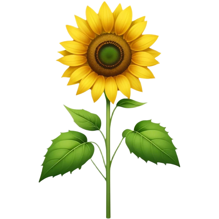 single Bright Yellow Sunflower, straight stem emoji