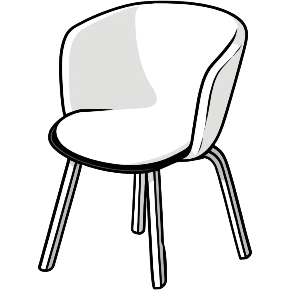 black and white chair, monochrome emoji